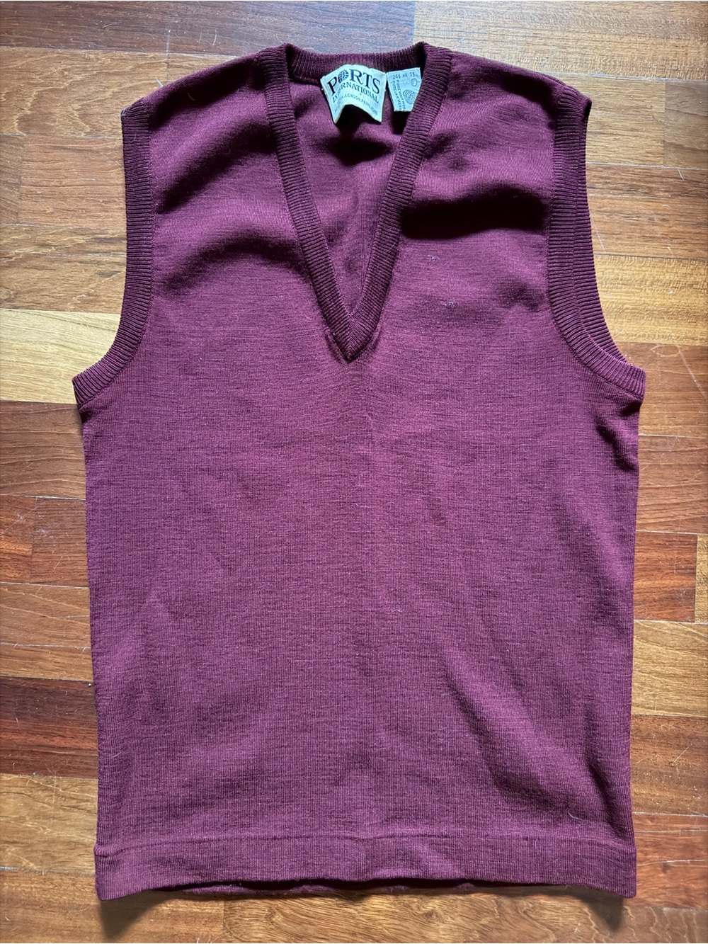 Vintage Ports International Merino Wool V-Neck Vest